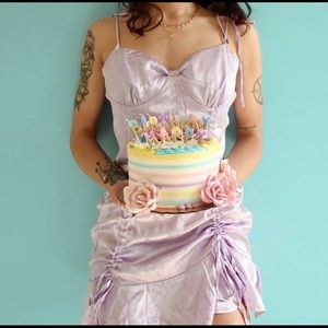 Purple Silk Slip Dress